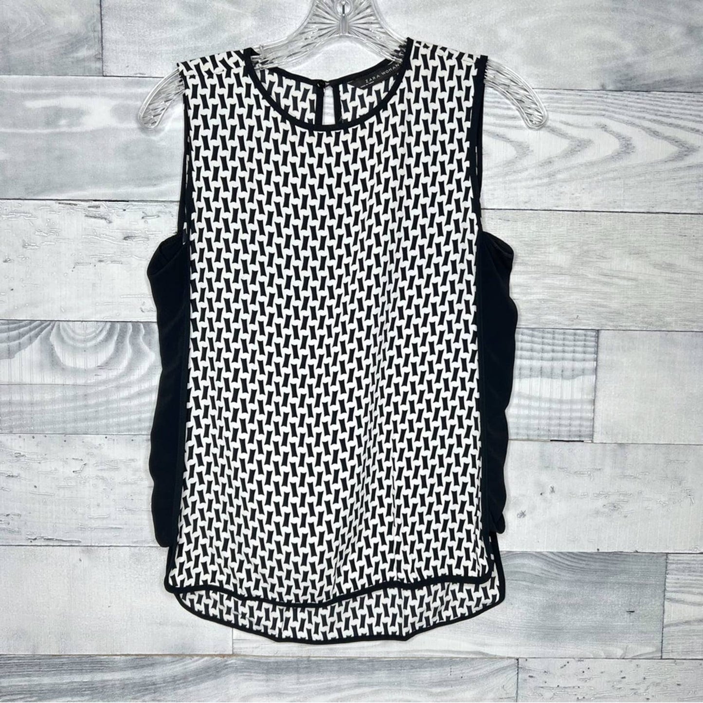 Zara Black & White Patterned Top - Second Seams